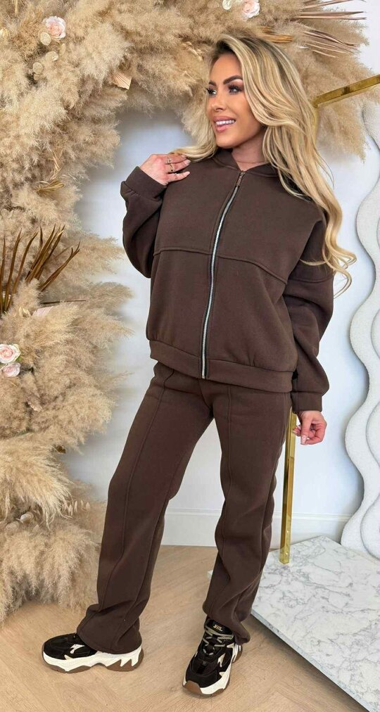 COZY ZIP FLEECE SET CHOCO COZY ZIP FLEECE SET CHOCO