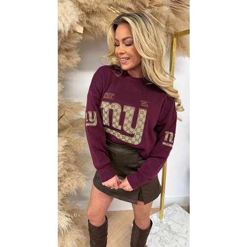 NY GUC PRINT SWEAT AM766 BORDEAUX NY GUC PRINT SWEAT AM766 BORDEAUX