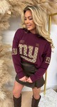 NY GUC PRINT SWEAT AM766 BORDEAUX
