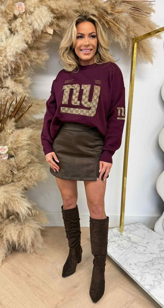 NY GUC PRINT SWEAT AM766 BORDEAUX