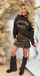 L'AMOUR PARIS GUC PRINT SWEAT 952 CHOCO