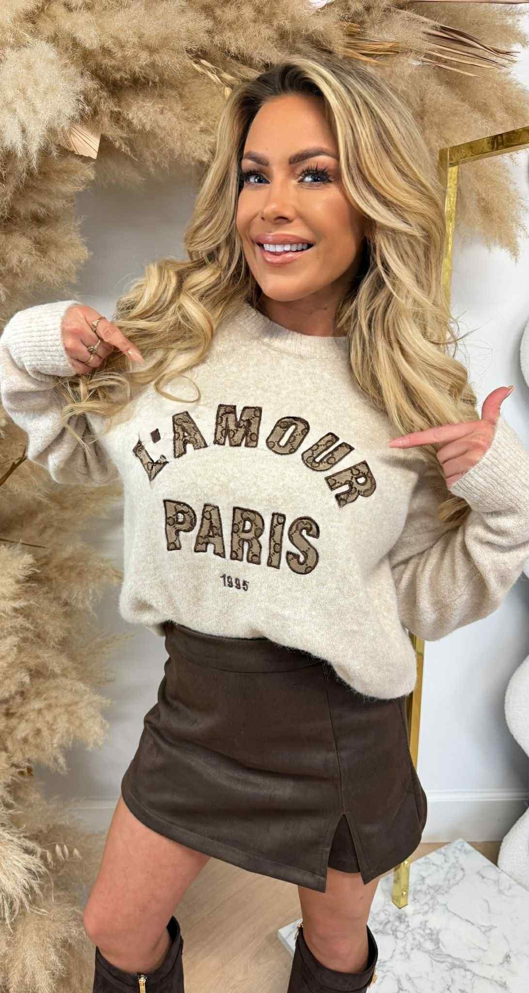 L'AMOUR PARIS GUC PRINT SWEAT 952 BEIGE