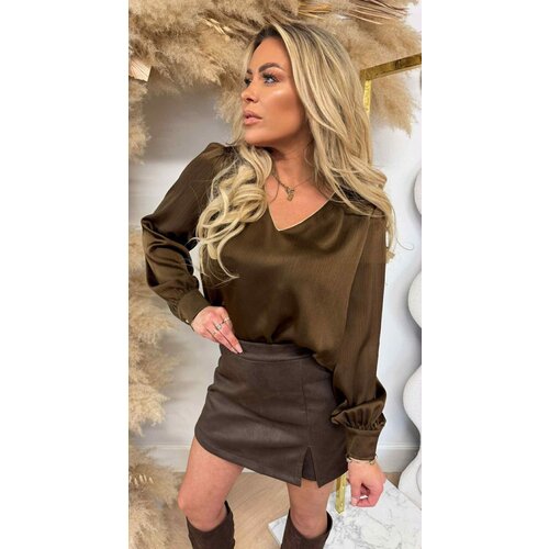 SATIN V GOLDY TOP 696 CHOCO SATIN V GOLDY TOP 696 CHOCO