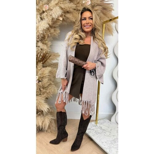 STUDIO FRINGE VEST TAUPE STUDIO FRINGE VEST TAUPE