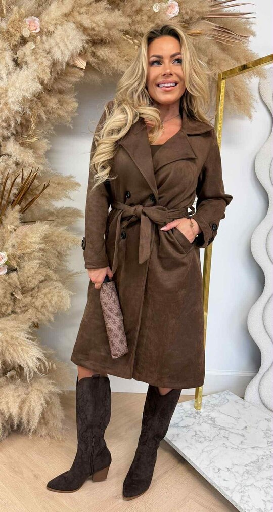 SUEDINE TRENCHCOAT CHOCO