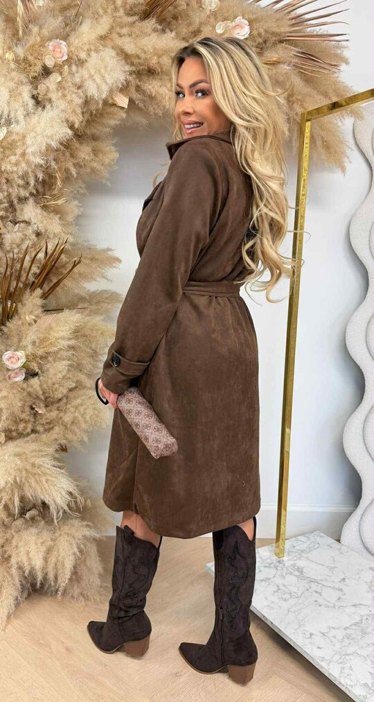 SUEDINE TRENCHCOAT CHOCO
