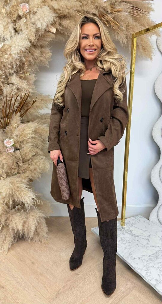 SUEDINE TRENCHCOAT CHOCO