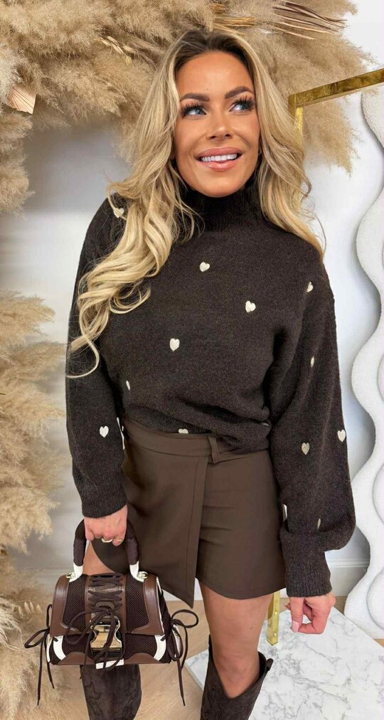 TURTLE NECK HARTJES SWEAT 692 CHOCO