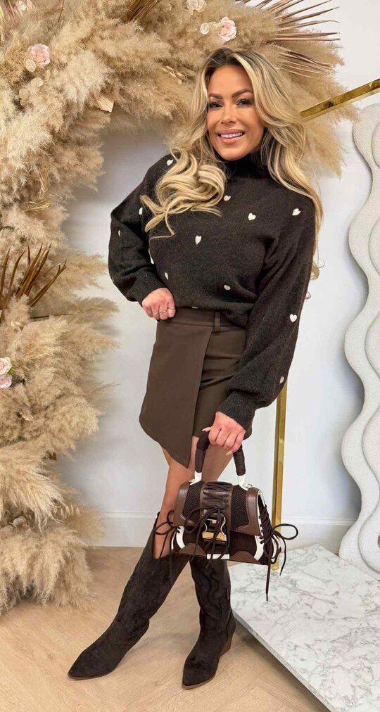 TURTLE NECK HARTJES SWEAT 692 CHOCO