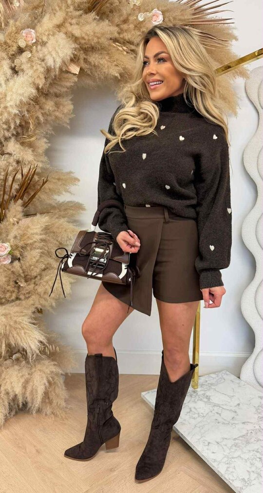 TURTLE NECK HARTJES SWEAT 692 CHOCO