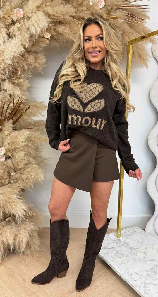 GUC AMOUR PRINT SWEAT 806 CHOCO