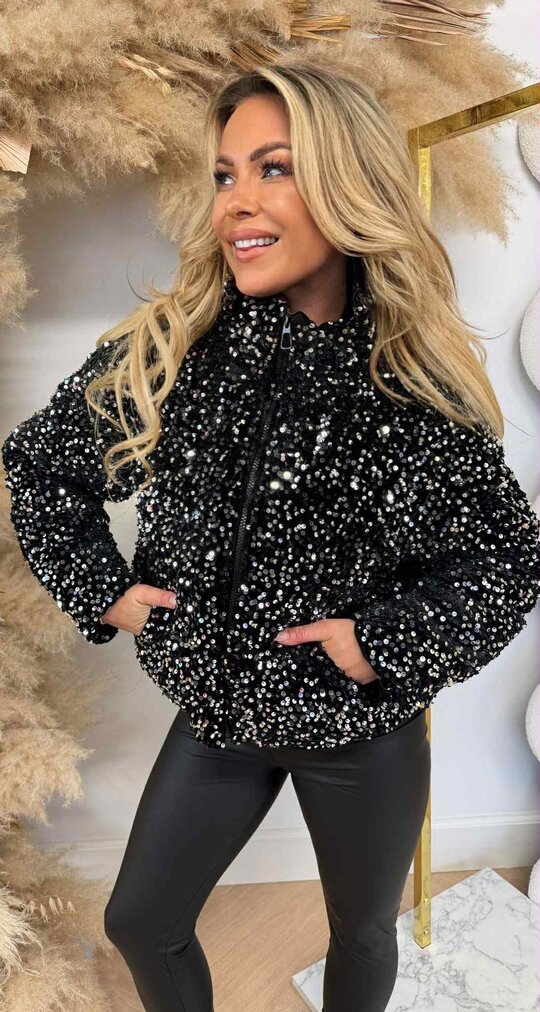 SEQUIN WINTERJACKET/BODYWARMER  2018 BLACK