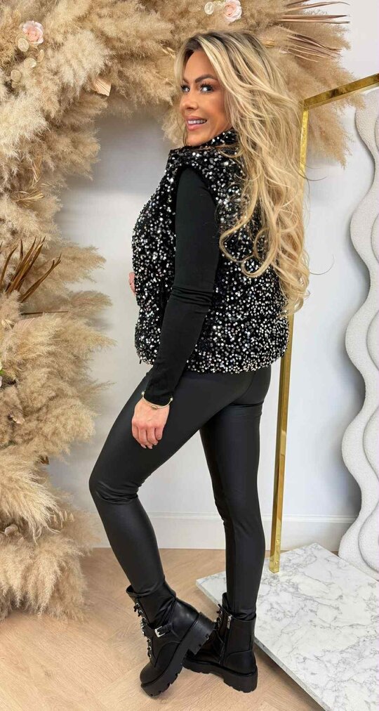 SEQUIN WINTERJACKET/BODYWARMER  2018 BLACK