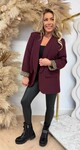 TRENDY OMSLAG MOUW LEOPARD BLAZER BORDEAUX