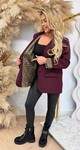TRENDY OMSLAG MOUW LEOPARD BLAZER BORDEAUX