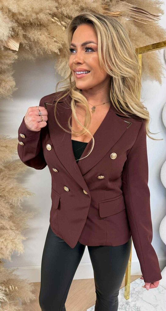 LUXURY V BUTTON BLAZER 5661 BORDEAUX LUXURY V BUTTON BLAZER 5661 BORDEAUX