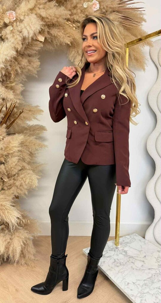 LUXURY V BUTTON BLAZER 5661 BORDEAUX LUXURY V BUTTON BLAZER 5661 BORDEAUX