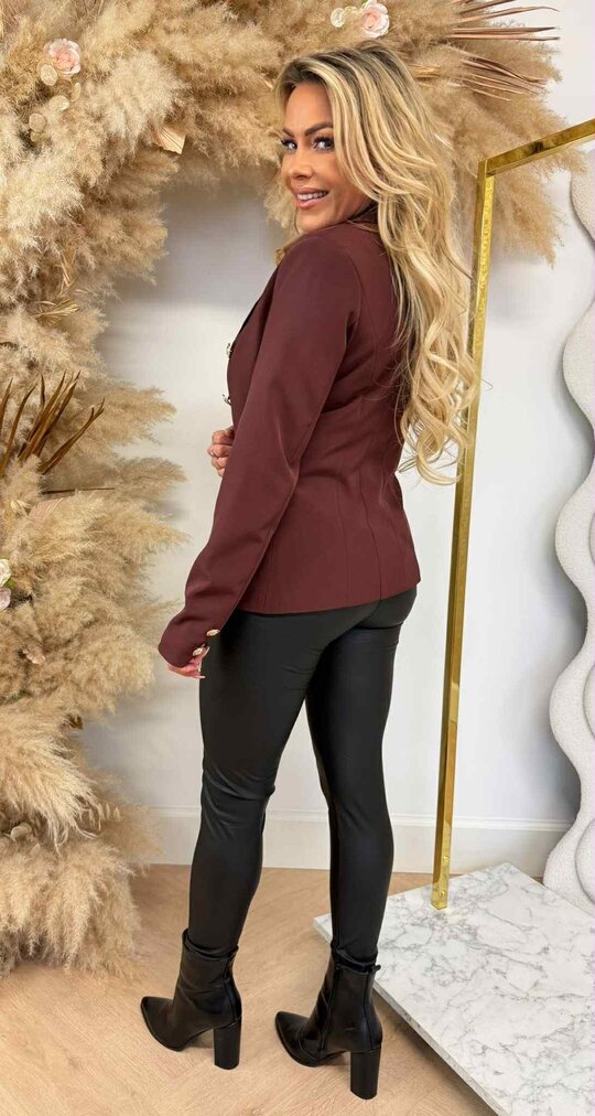 LUXURY V BUTTON BLAZER 5661 BORDEAUX LUXURY V BUTTON BLAZER 5661 BORDEAUX