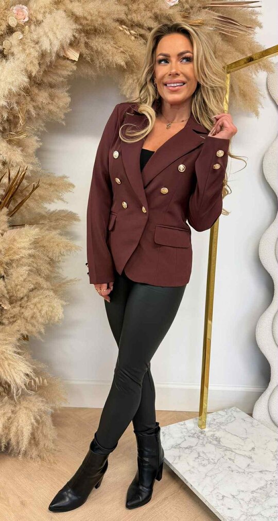 LUXURY V BUTTON BLAZER 5661 BORDEAUX LUXURY V BUTTON BLAZER 5661 BORDEAUX