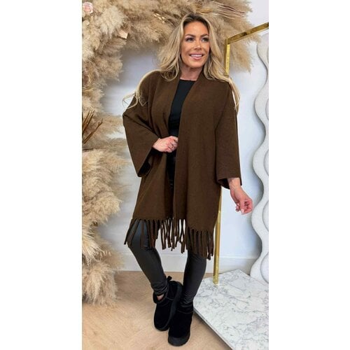 STUDIO FRINGE VEST CHOCO STUDIO FRINGE VEST CHOCO