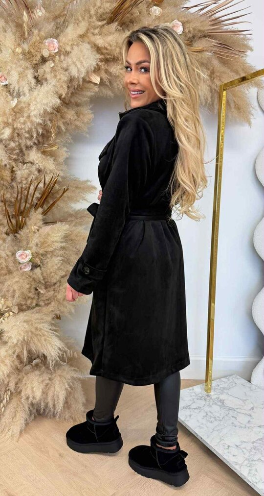 SUEDINE TRENCHCOAT BLACK SUEDINE TRENCHCOAT BLACK