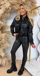 ASHLEY LEATHER LOOK JACKET 983 BLACK