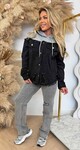 DENIM/HOODIE JACKET VJ610 BLACK DENIM/HOODIE JACKET VJ610 BLACK