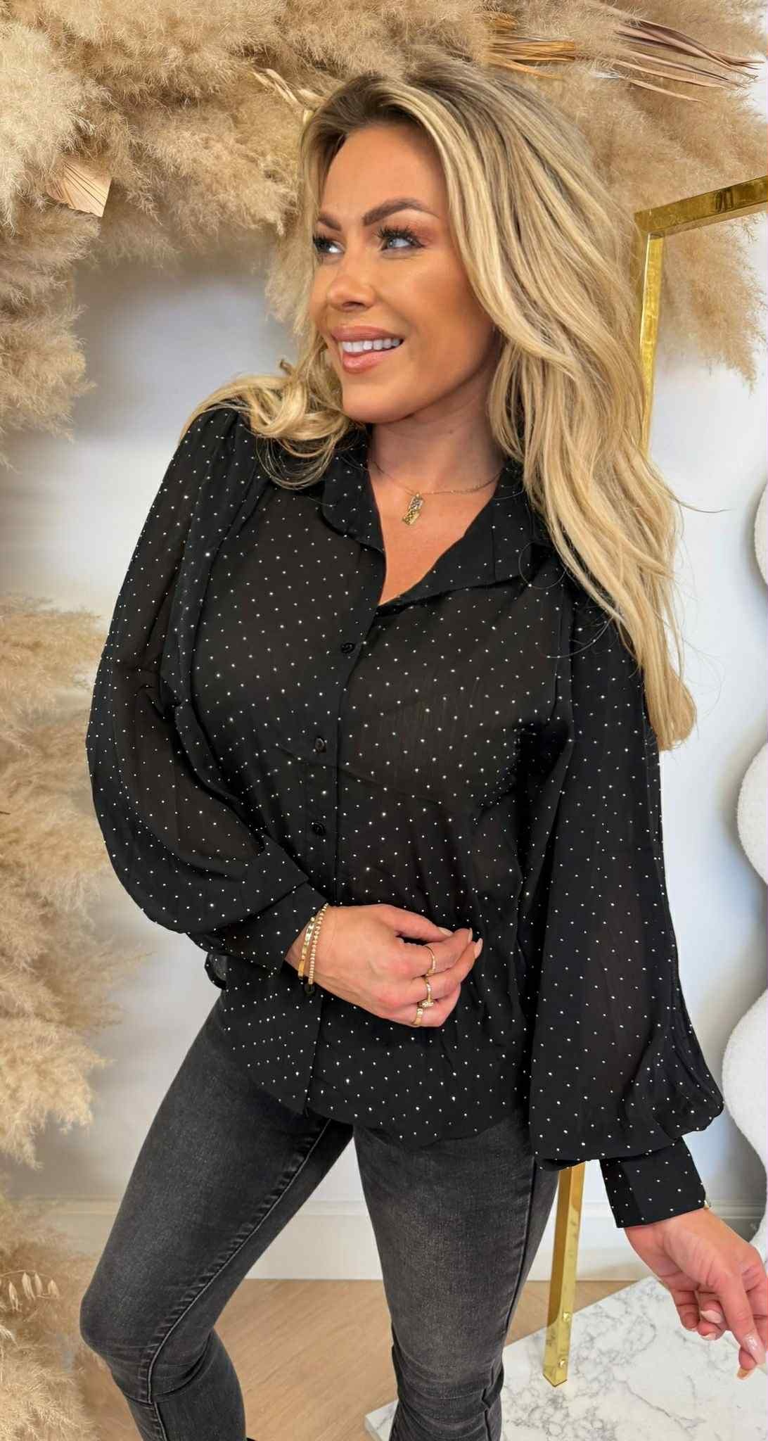 DIAMOND BLOUSE 3817 BLACK DIAMOND BLOUSE 3817 BLACK