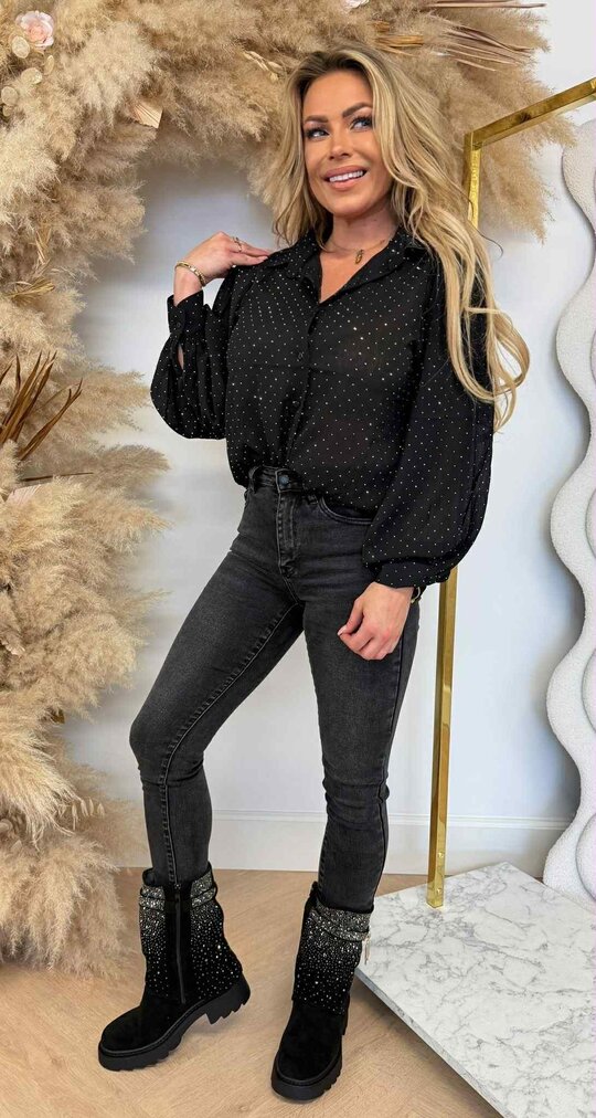 DIAMOND BLOUSE 3817 BLACK