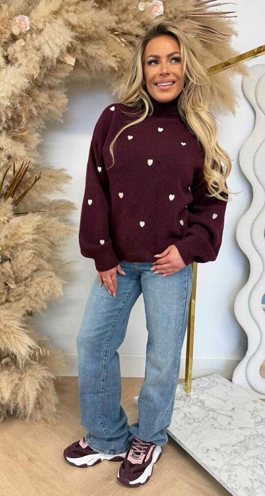 TURTLE NECK HARTJES SWEAT 692 BORDEAUX TURTLE NECK HARTJES SWEAT 692 BORDEAUX