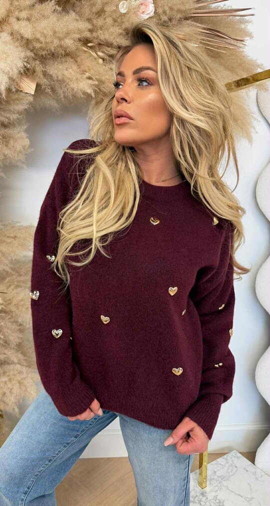 HEART SWEAT AM763 BORDEAUX HEART SWEAT AM763 BORDEAUX