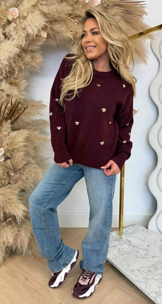 HEART SWEAT AM763 BORDEAUX HEART SWEAT AM763 BORDEAUX