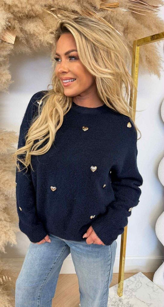 HEART SWEAT AM763 NAVY HEART SWEAT AM763 NAVY