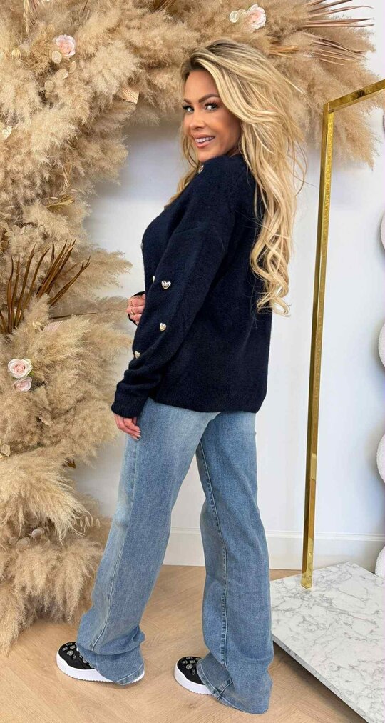 HEART SWEAT AM763 NAVY HEART SWEAT AM763 NAVY