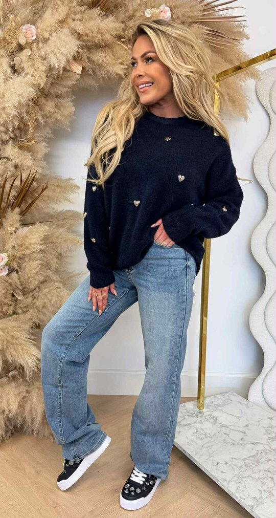 HEART SWEAT AM763 NAVY HEART SWEAT AM763 NAVY