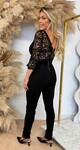 LACY BOW OFFSHOULDER JUMPSUIT BLACK