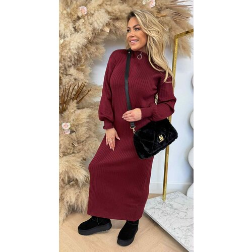 ZIP MAXI DRESS 10169 WINE RED