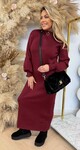 ZIP MAXI DRESS 10169 WINE RED