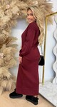 ZIP MAXI DRESS 10169 WINE RED