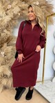 ZIP MAXI DRESS 10169 WINE RED