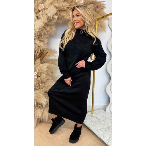 ZIP MAXI DRESS 10169 BLACK