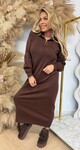 ZIP MAXI DRESS 10169 CHOCO