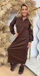 ZIP MAXI DRESS 10169 CHOCO
