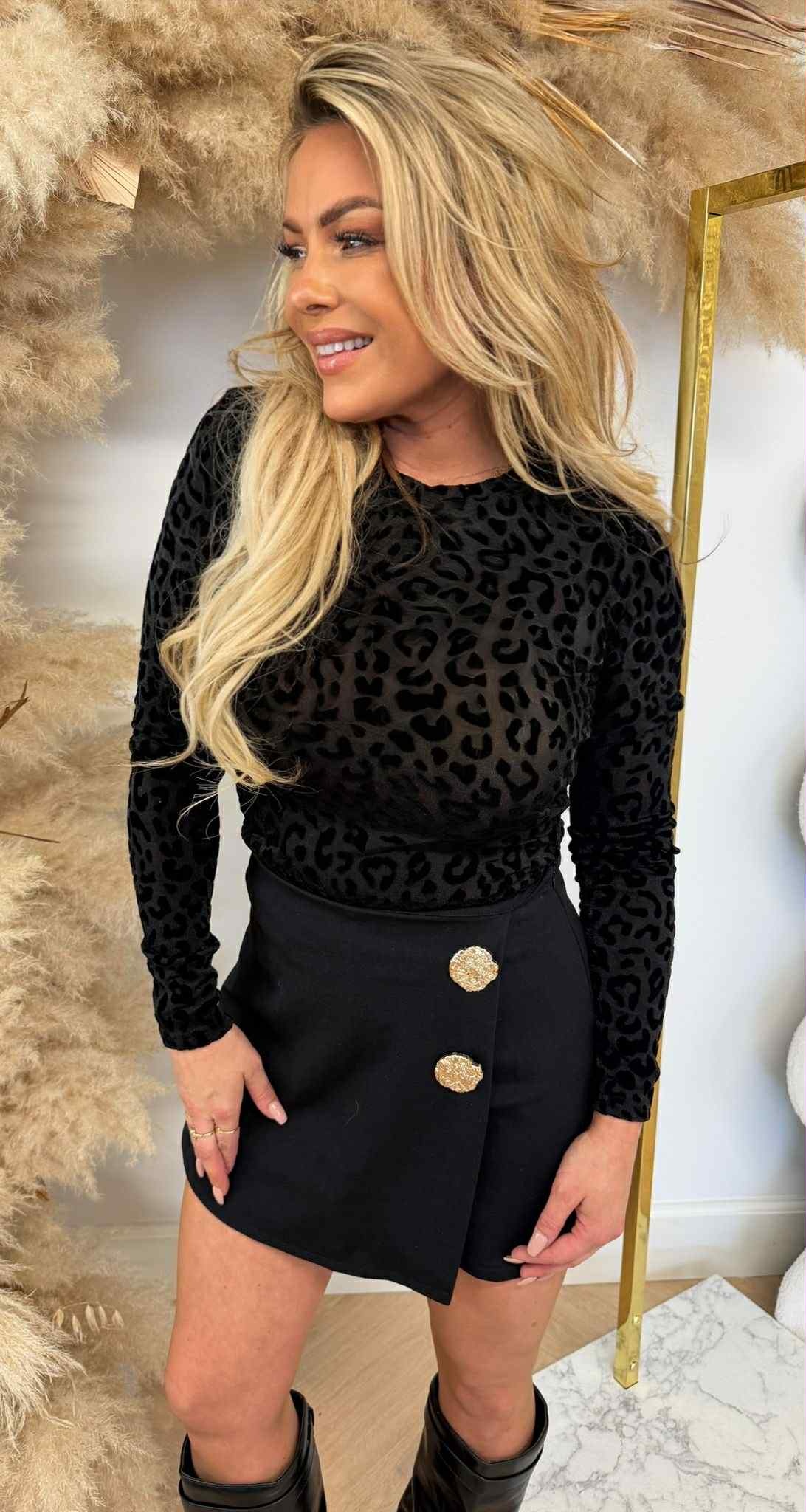 BY SWAN LEOPARD GAUZE BODY 10008 BLACK BY SWAN LEOPARD GAUZE BODY 10008 BLACK