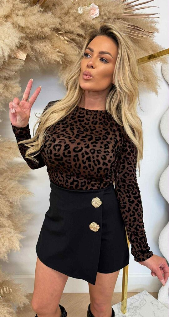 BY SWAN LEOPARD GAUZE BODY 10008 CHOCO