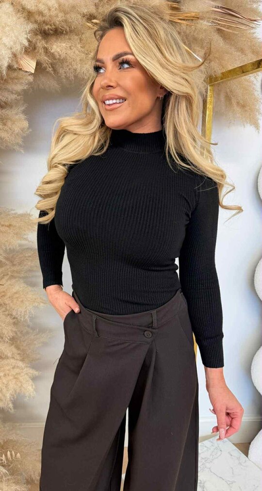 MILEY TURTLE BASIC RIB TOP 18002 BLACK