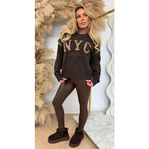 NYC GUC PRINT SWEAT AM775 CHOCO NYC GUC PRINT SWEAT AM775 CHOCO