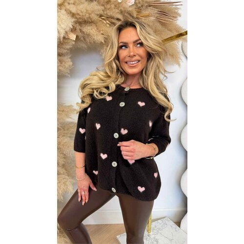 COZY HEARTS SWEAT/VEST CHOCO COZY HEARTS SWEAT/VEST CHOCO