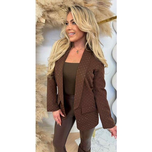RHINESTONE BLAZER BROWN