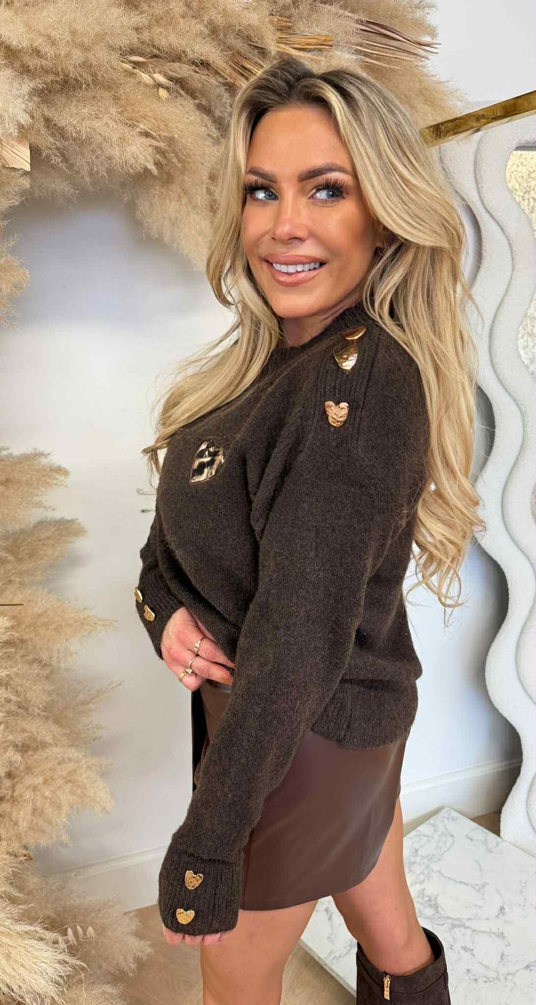 HARTJES SLEEVE SHOULDER SWEAT AM831 CHOCO